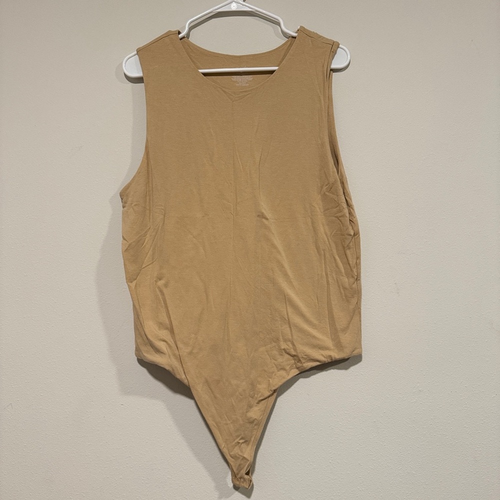 nuuds Tan Sleeveless Bodysuit